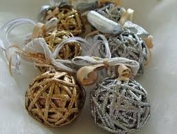 Wicker Christmas Ornaments Miniture Decorations Set Of 5 Tree Decoration Wicker Baubles Christmas Decoration Decorative Balls Christmas Decorations Ornaments Tree Decorations Christmas Ornaments