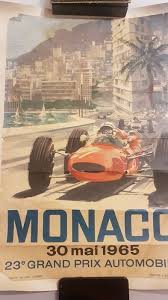 The illustration is based on a 2000 era ferrari, piloted by michael schumac развернуть. Formula 1 Monaco Grand Prix 1965 Poster Catawiki