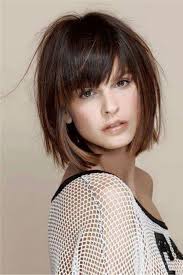 Short Straight Bob With Bangs Human Hair Capless Wig 8 Inches Edgy Bob Hairstyles Medium Hair Styles Short Hair With Layers