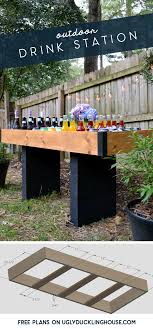 An Easy To Make Easy To Assemble Diy Drink Station Outdoor Drink Station Outdoor Diy Projects Diy Outdoor Weddings