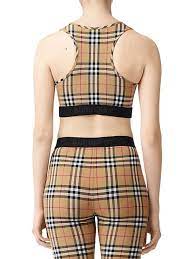 Shop Burberry Check Sports Bra Saks Fifth Avenue