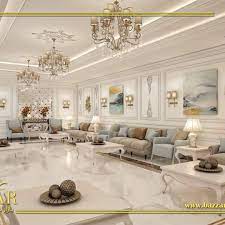 ديكور مجلس رجال نيوكلاسيك فخم ومميز اختار المصمم اللون الابيض لطلاء الجدران و تم تزيين الحوائط با living room decor modern dream closet design apartment luxury