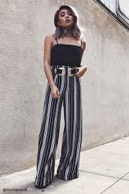 How To Wear The Striped Palazzo Pants Just Trendy Girls Striped Palazzo Pants Palazzo Pants Fashion