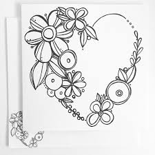 Blackandwhite heart hearts flower flowers rose roses hashtag. Flowers Drawings Floral Heart Coloring Card Flowers Tn Leading Flowers Magazine Daily Beautiful Flowers For All Occasions