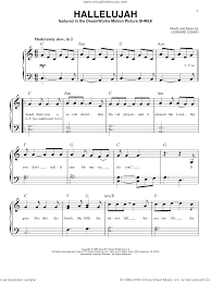 Cohen Hallelujah Sheet Music Easy Version 3 For Piano Solo Hallelujah Sheet Music Piano Sheet Music Violin Sheet Music