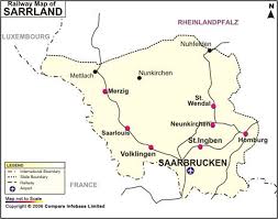 Saarland was established in 1920 after world war i as the territory of the saar basin, formed from land of prussia and bavaria saarland rejected the 1955 saar statute referendum, and joined the federal republic of germany as a state on 1. Saarland Railway Map Railway Map Of Saarland Germany