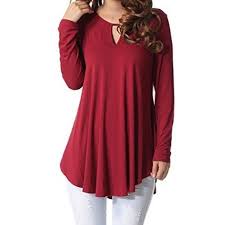 Women Fashion Tops Casual Loose Shirts Long Sleeve Round Neck T Shirt Plus Size