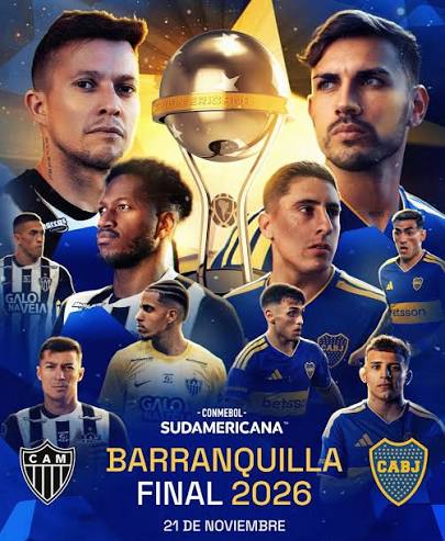 La final de la Copa Conmebol Sudamericana 2026 ya tiene fecha, sede y  protagonistas. Atlético Mineiro y Boca Juniors se enfrentarán por el título  el sábado 21 de noviembre en el estadio Metropolitano