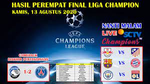 Hasil Liga Champion Tadi Malam Perempat Final Atalanta Vs Psg Uefa Champions League 2020 Youtube