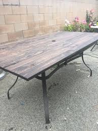 Ryobi Nation Glass Table Converted To Wood Table Patio Furniture Makeover Patio Table Redo Patio Table Top