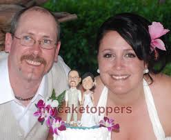 Custom Wedding Cake Topper: Personalized Clay Couple Figurine