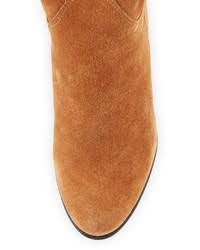 Boots are the perfect footwear to make you look good and feel like you're walking taller, not just for the colder months. Sam Edelman Sable Strappy Suede Over The Knee Boot Golden Caramel 250 Neiman Marcus Lookastic
