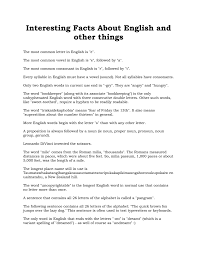 The english alphabet derives from the latin alphabet that is use there are 26 letters in the english alphabet, consisting of 21 consonants and five v. Interesting Facts About English And Other Things