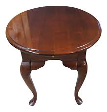 Whether you have modern or traditional tastes, you can create extra tabletop space anywhere with a side table or console table that matches your home. Queen Anne Broyhill Lenoir House Cherry Oval End Table Chairish