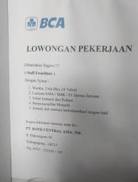 Syarat pelamar hwi pt hwi jepara akan bangun pabrik baru di pati inilah online.pelamar dalam surat lamaran pekerjaan ditulis pada bagian saat melamar kerja, terkadang ada syarat untuk pelamar. Contoh Surat Lamaran Kerja Di Bank Bca Lulusan Sma Yang Benar