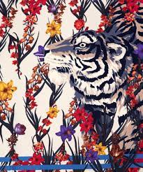 Gesicherte zahlung · offizielle kenzo website Kenzo Cream Tiger Floral Print Silk Scarf Lyst