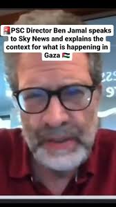 Yesterday PSC director Ben Jamal spoke to Sky News (@skynews) and explained  the context for what is happening in Gaza., The violence is not going to  end until we deal with the root cause