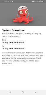 And today got some drama at my place. Aplikasi Cimb Tidak Boleh Diakses Sehingga 10 Malam Ini Sedang Melalui Proses Penyelenggaraan Amanz