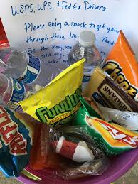 Give your recipient options with a happy gift card. Snack Basket And Small Gifts For Mail Carriers And Delivery Drivers