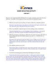 House or senate or both? Icivics Lawcraft Reflection Activity 1 Pdf Game Reflection Activity Lawcraft Based On Your Completion Of The Lawcraft Icivics Game Completely Answer Course Hero