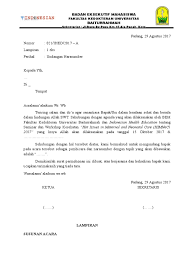Sambutan ketua panitia dalam acara seminar kesehatan. Surat Permohonan Narasumber Seminar Guru Paud