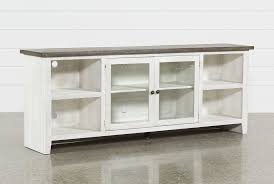 Dixon White 84 Inch Tv Stand White Tv Stands Tv Stand Living Spaces Living Room Decor Tips