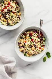 Arrange the couscous into a large, shallow mound in your gsaa or on a deep serving platter. Israeli Couscous Salad Choosing Chia