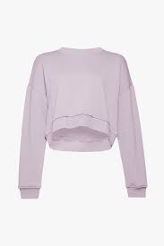 Crew Neck Cropped Sweatshirt Lavender Shopperboard