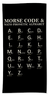Black letters on a faux aged paper textured second, learn all 36 code letters with a poster featuring the entire international morse code alphabet, including digits. Morse Code And Phonetic Alphabet Beach Towel For Sale By Mark Rogan