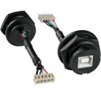 Waterproof USB Type B Female Panel Mount Connector, with Quick Release  Mating Style & Flying Leads
