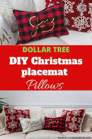 Diy Christmas Placemat Pillows Tutorial Christmas Pillows Diy Christmas Placemats Dollar Tree Christmas
