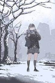 embedded 冬イラスト 芸術的アニメ少女 かわいい女の子の絵