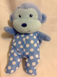 Garanimals Blue White Polka Dot Monkey Rattle Mini Plush Soft Toy Baby Stuffed Garanimals Baby Toys Soft Toy Cute Plush
