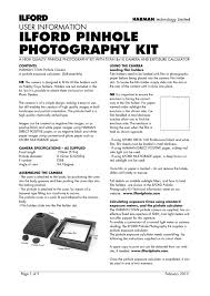 Harman 8x10 Pinhole Camera Manualzz Com