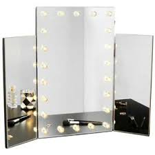 Decorative mirrors make spaces appear larger, create warmth, reflect light and add interest. Trifold Dressing Table Makeup Mirror With Warm Led Lights Hollywood Illuminated Ebay