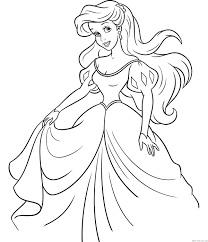 Interactive online coloring pages for kids to color and print online. Ariel Dress Human Ariel Dress Disney Princess Coloring Pages Novocom Top