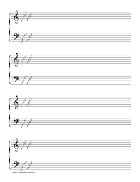 This Manuscript Paper Includes Four Grand Staff Systems With Treble And Bass Clef With Labels For All The Lines And Spaces Music Paper Blank Sheet Music Paper