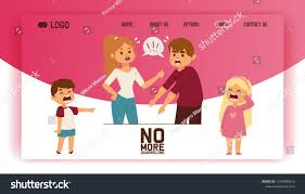 Quarrel Vector Web Page People Man Woman In Family Conflict Crying Children Boy Girl Illustration Backdrop U Graphic Poster Art Girls Illustration Family Women