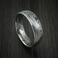 Marbled Kuro Damascus Steel Ring Custom Made Wedding Band Damascus Steel Ring Delicate Gold Ring Mens Wedding Rings