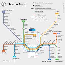Official Map Oslo T Bane Metro Systeman Excellent Example Of A Fully Diagrammatic Metro Map Clearly Marked Routes Both Transit Map Subway Map Metro System