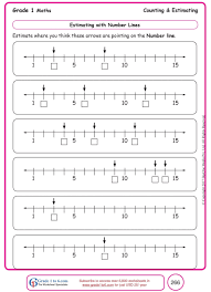 Estimation Maths Worksheets Estimating With Number Line In 2020 1st Grade Math Worksheets Number Line Kindergarten Math Numbers