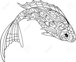 The children can color shark, whale, dolphin, and so on. Fish Zentangle Style Coloring Book For Adult And Kids Antistress Royalty Free Cliparts Vectors And Stock Illustration Image 83557520