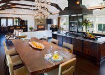 Table base was originally made for a gluing machine from a textile mill. Raw Natural Goodness 50 Live Edge Dining Tables That Wow