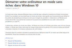 Le mode sans échec de windows 10 est également accessible depuis les options de démarrage avancées, alias l'environnement de récupération windows (winre), si vous n'avez plus accès à windows Demarrer Votre Ordinateur En Mode Sans Echec Dans Windows 10