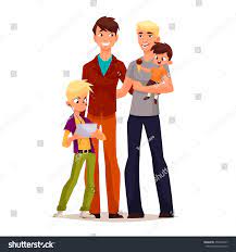 Family Gay Men Children Illustration Comic Stock Illustration 458720017 |  Shutterstock