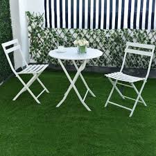 Costway 3 Pc Folding Table Chair Set Outdoor Patio Garden Pool Backyard Furniture White In 2020 Backyard Furniture Outdoor Patio Furniture Backyard Pool