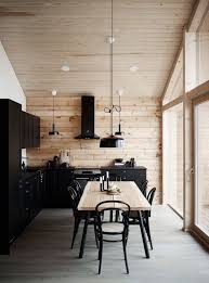 Modern Interior Design Of A Log House Plays With Contrasts Honka Modern Cabin Interior Modern Houses Interior Wood Interior Design
