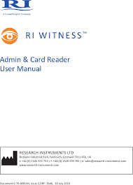 670808 ri witness admin card reader user manual research