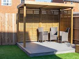 Slatted Wooden Garden Shelter The Retreat Garden Shelter Outdoor Pergola Pergola Patio