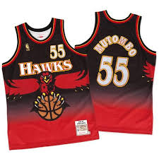 Black And White Throwback Jersey Dikembe Mutombo Atlanta Hawks Jersey Mitchell Ness Men S Black Throwback Swingman Dikembe Mutombo Atlanta Hawks Jersey